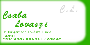 csaba lovaszi business card